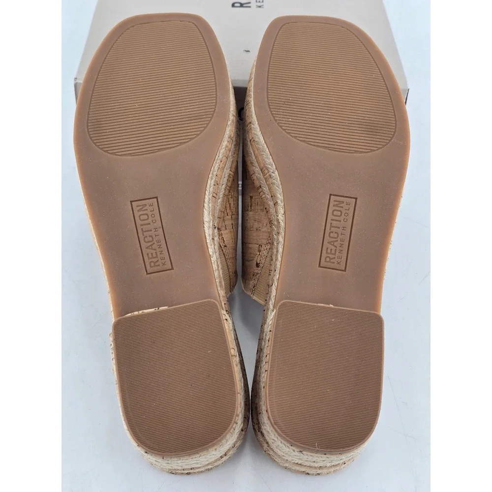 Kenneth Cole Reaction Elissa Sandals Womens 11 Natural Cork Espadrille - NEW